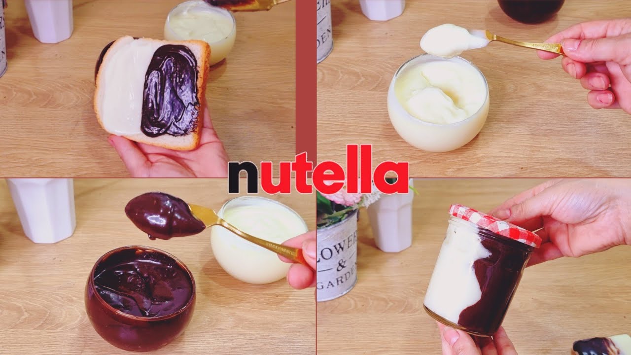 النوتيلا فى الخلاط وب٤ مكونات وبس بدون لبن مكثف