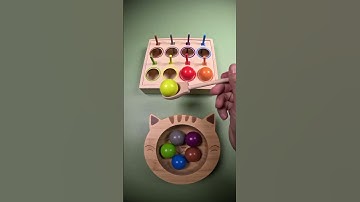 Color Sorting Wooden Balls ASMR  #reverse #oddlysatisfying #marbles #asmr #satisfying #relax