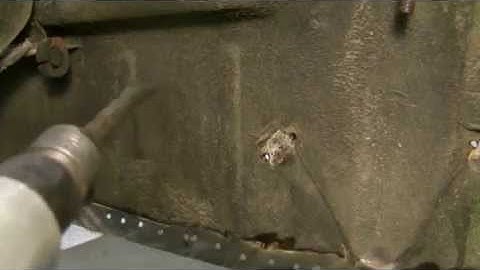 Removing Undercoating with Air Hammer Chisel