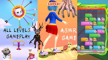 3D ASMR Tippy Toe Game vs Talking Tom & Angela Mini Games (All Levels Gameplay Walkthrough) VIRAL!
