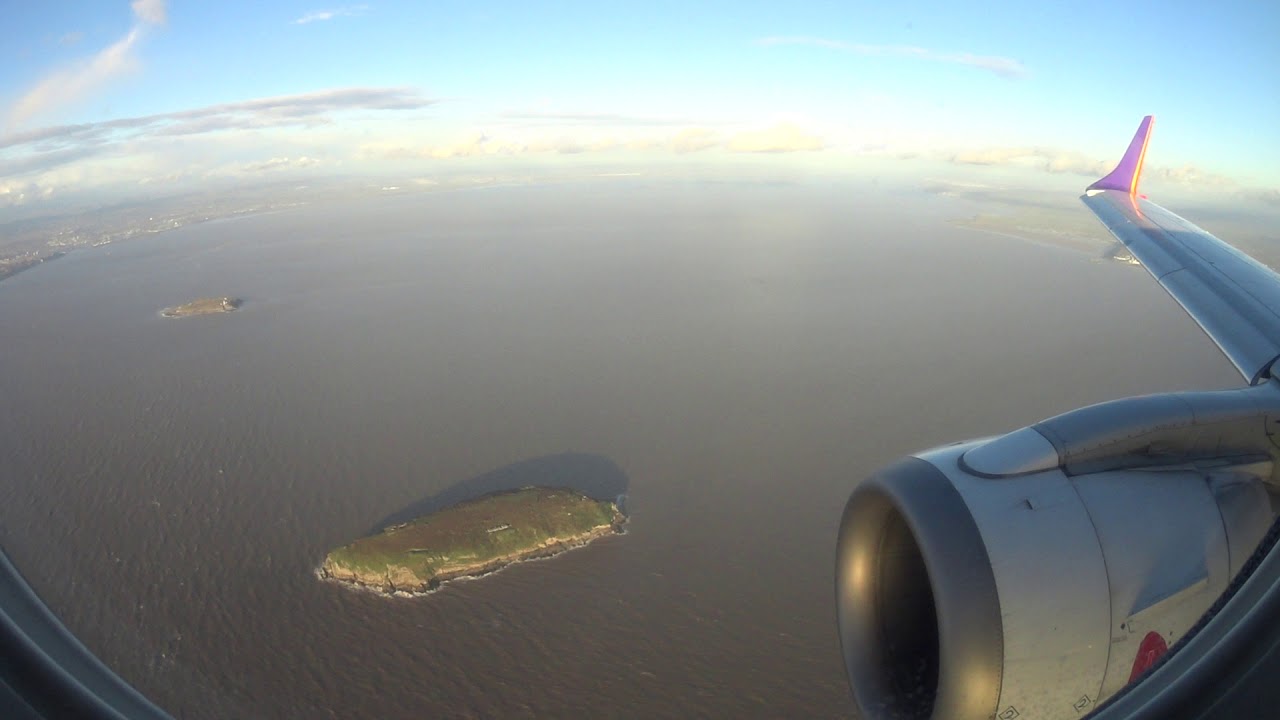 Cardiff airport approach and landing