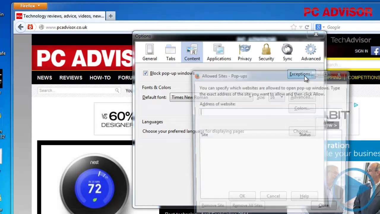 How to block pop-ups in IE, Firefox and Chrome in 7 and 8 - PC Advisor -