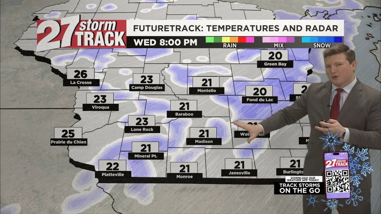 Cold overnight and snow tomorrow - YouTube