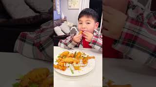 SATISFYING CRISPY Garlic Prawns |Addicting Finger Food| #shorts #foodie #satisfying