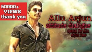 Allu Arjun attitude dialogue boy attitude dialogue new status