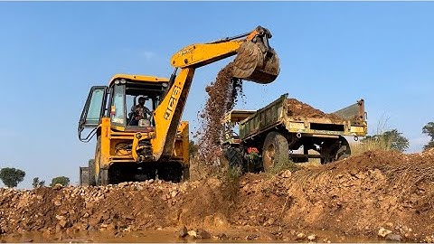 JCB 3dx Eco Machine Sonalika New Swaraj Mahindra Tractor Stuck Mud Trolley Over Loading |JCB Tractor
