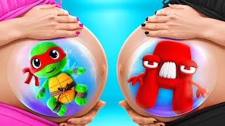 ¡Embarazada con mitos del alfabeto y Tortugas Ninja!🤰🏻🤯 Mejores trucos de crianza