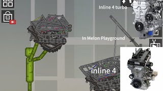 Working Inline 4 Engine And Turbocharged! -Melon Sandbox-