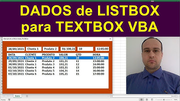 Enviar ITENS de Listbox para Textbox Excel VBA ao Selecionar Linha na Listbox