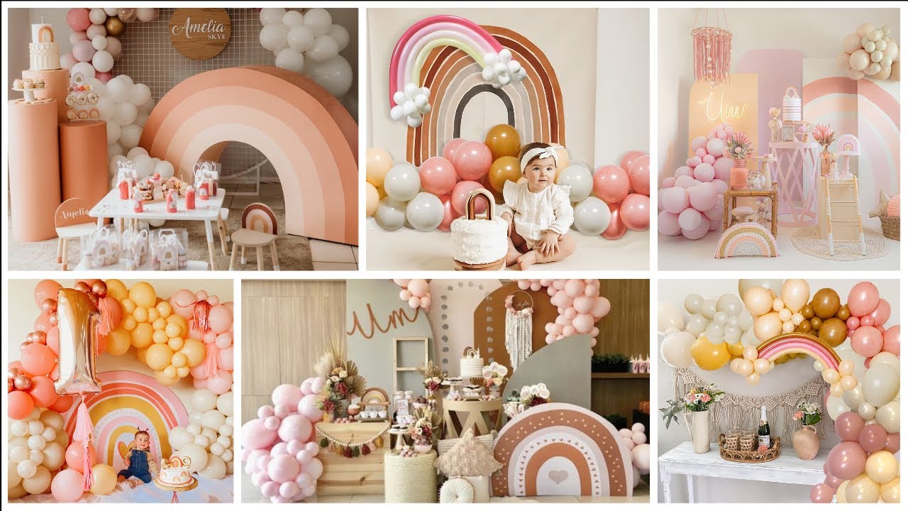 Latest Boho Rainbow Theme Birthday Decoration Ideas