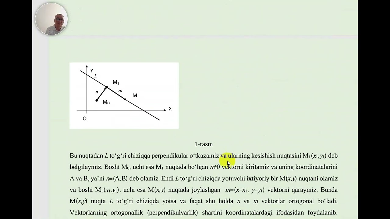 Tekislikda to'g'ri chiziq tenglamalari 1