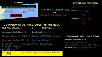 General Navigation Lesson 7 PSR/ PNR - Point of Safe Return/Point of No Return