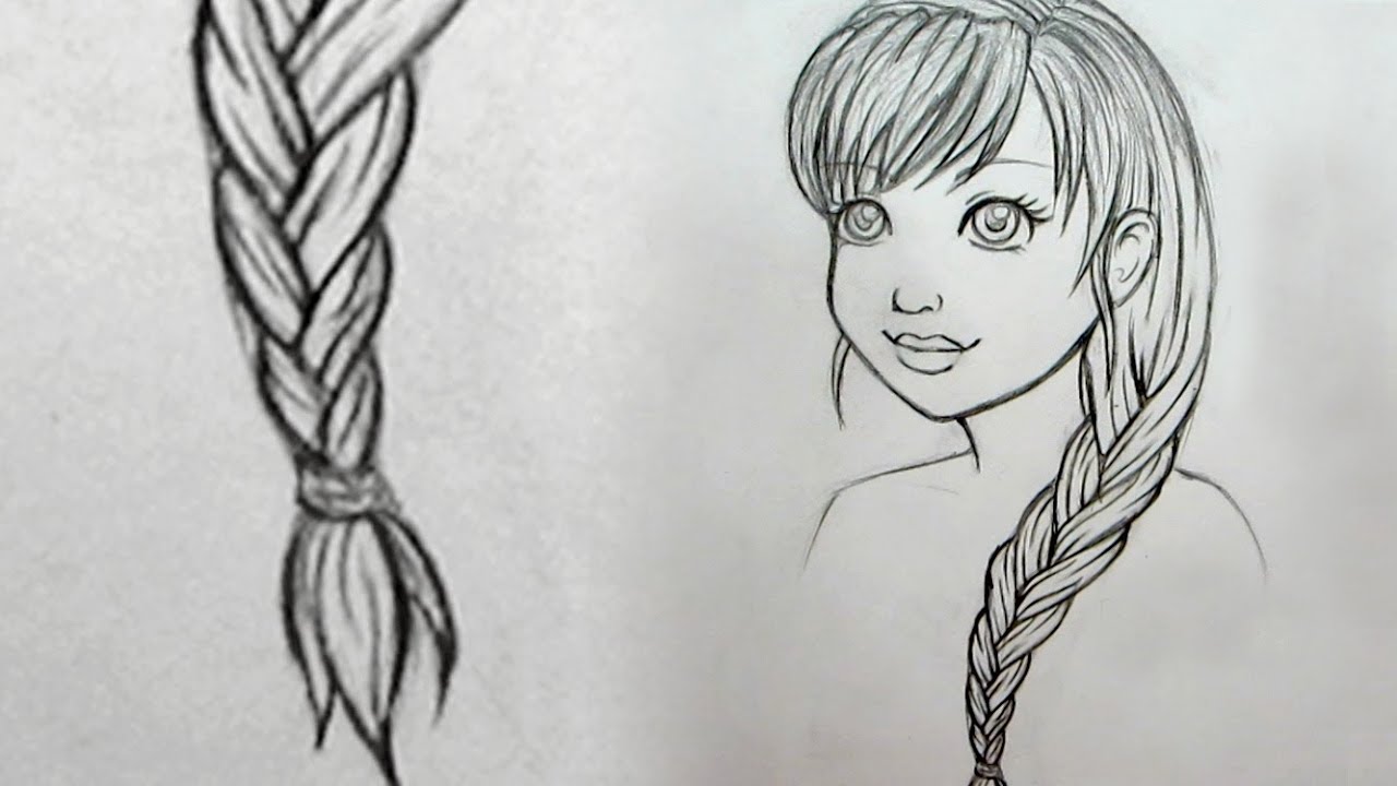 how to draw a braid step by step