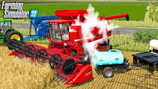 NEW COMBINE ALMOST GOES UP IN FLAMES?! (SURVIVAL FARMING)