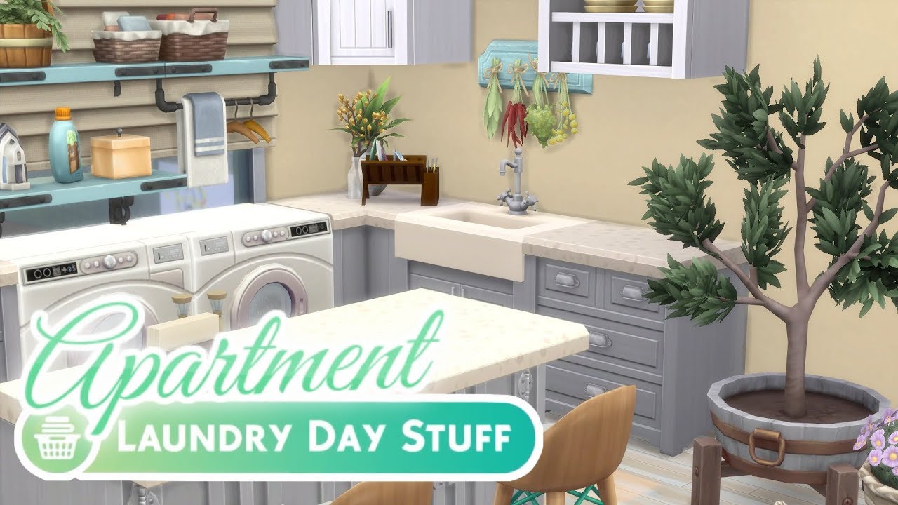 SMALL APARTMENT with LAUNDRY DAY STUFF The Sims 4 Laundry Day Stuff