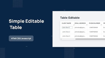Simple Editable Table - HTML CSS Javascript