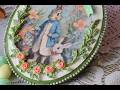 Pâques rétro/ Découpage/ Technique du craquelé/ Vintage Easter Bunny/Decoupage/Crackle technique