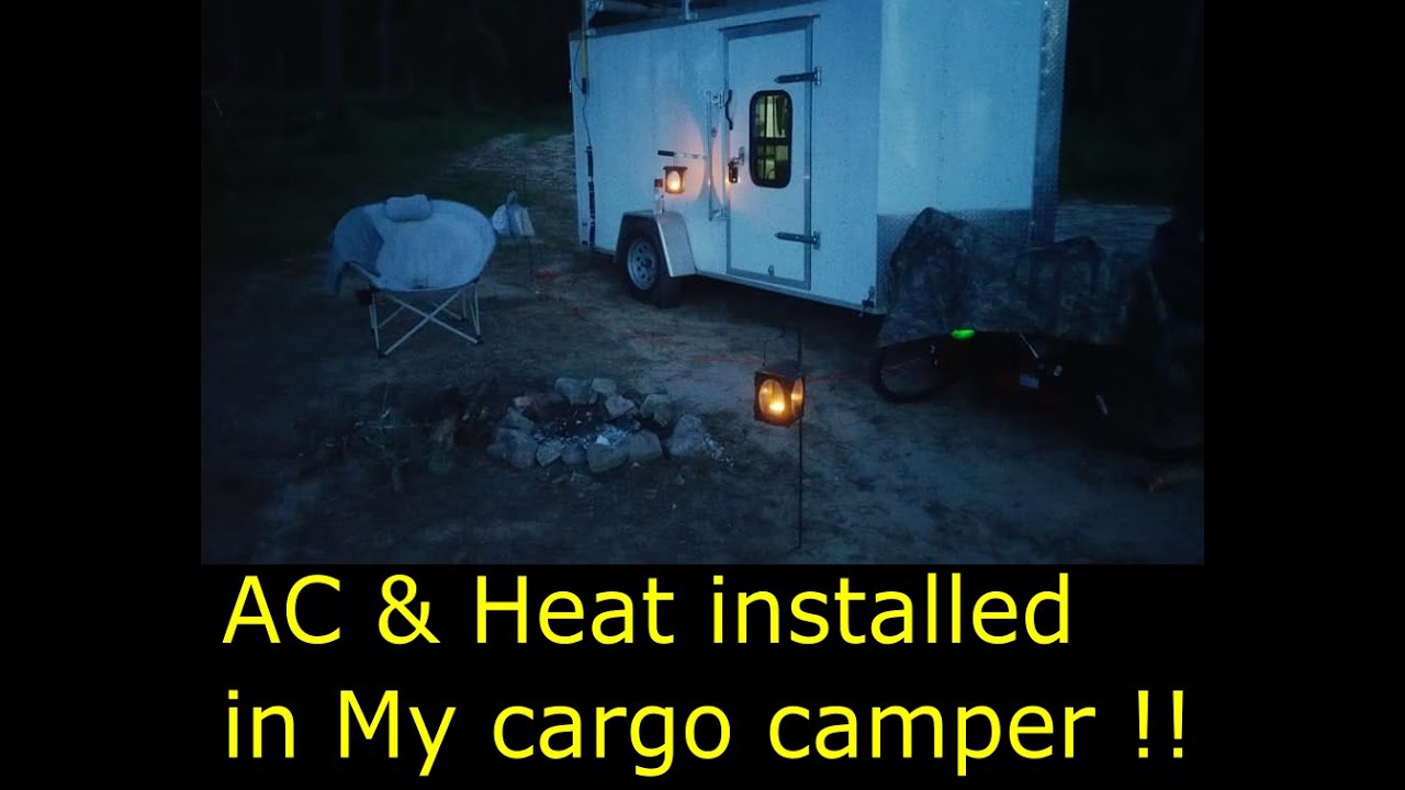 AC and Heat installed in my 6x12 cargo camper conversion - YouTube