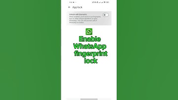 WhatsApp Fingerprint Lock Kaise Lagaye | Secure WhatsApp Chats | WhatsApp Lock Setting 2025 #shorts