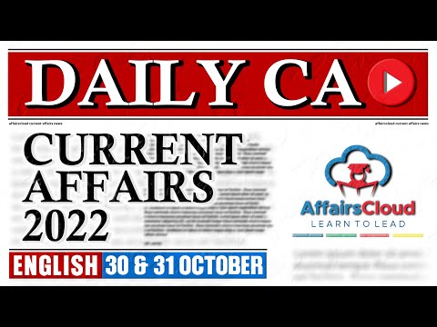 Current Affairs 30 & 31 October 2022 | English | By Vikas Affairscloud For All Exams