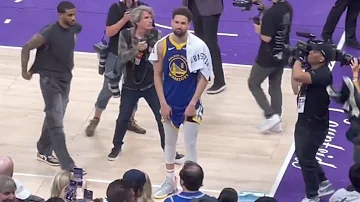 Klay Thompson soaks it all in leaving the court after possible last game with Warriors