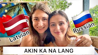 Pretty Russian and European Girl sing Filipino Song &quot;AKIN KA NA LANG&quot;