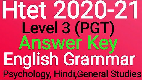 #Htet_2021_answer_key 02 January 2021 PGT(Level 3) English Grammar answer key