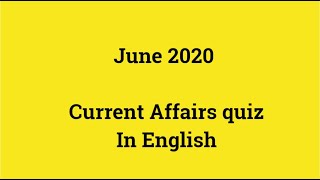 June 2020 current affairs quiz In English screenshot 4