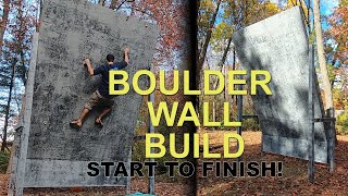 Backyard boulder wall build