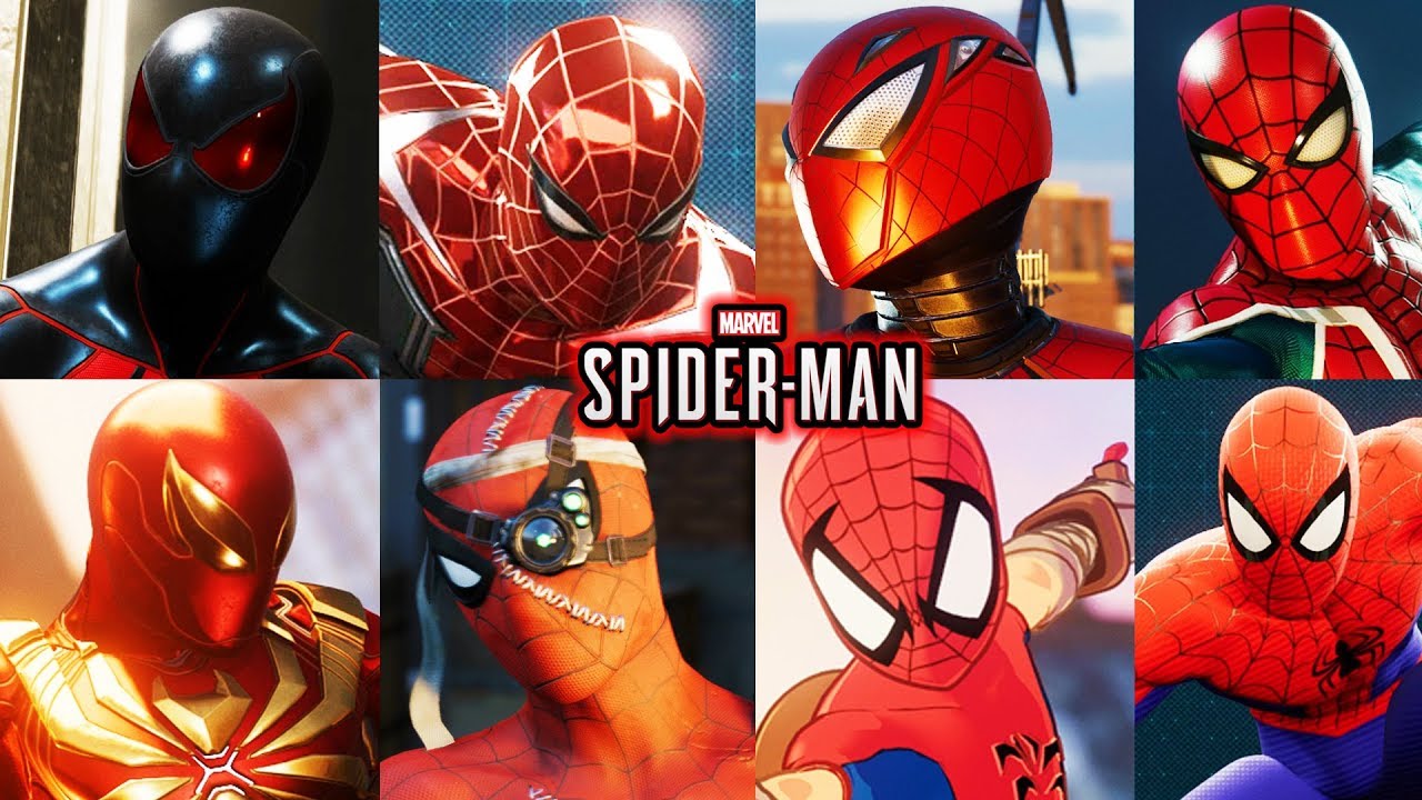 Spider Man Ps4 All 40 Suits Unlocked Complete Showcase Youtube