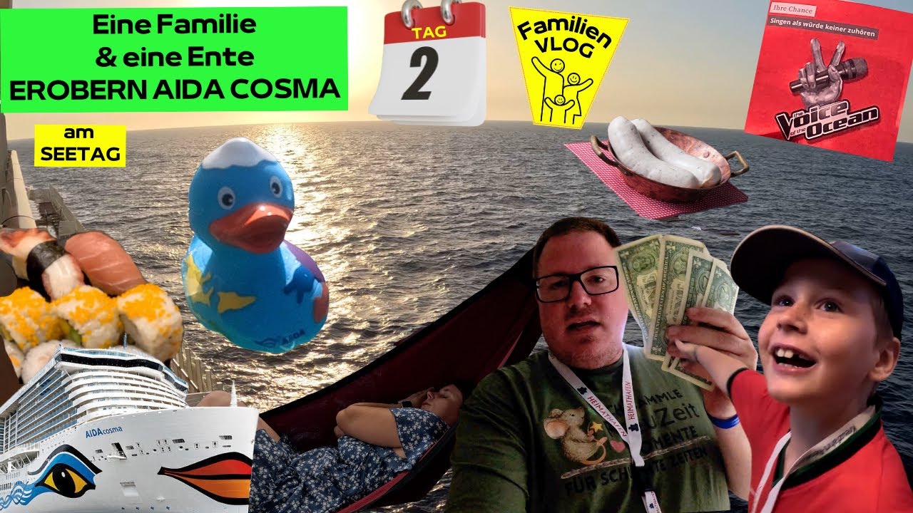 Tag 2: Eine Familie & eine Ente EROBERN AIDA Cosma am Seetag  | XXL Familien VLOG #51-2