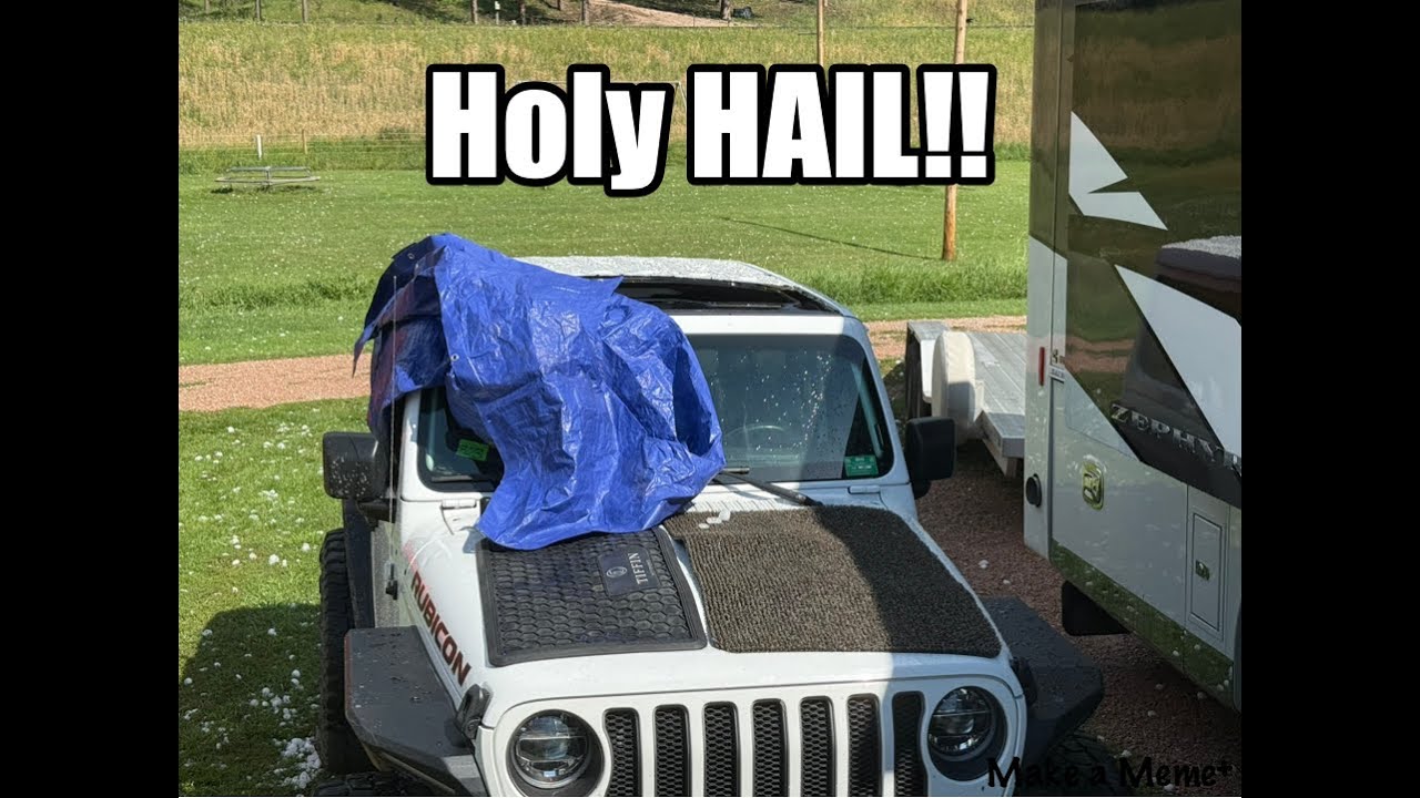 Holy HAIL! Our rigs are trashed! Badlands of South Dakota