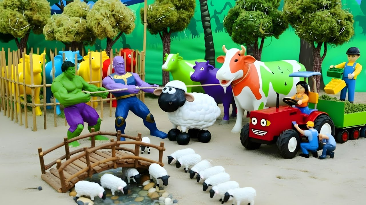 Seru Banget❗Proses Potong Domba Kurban + Traktor Angkut & Kasih Makan Sapi lucu. 