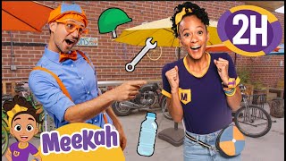 Blippi and Meekah Bicycle Bash! | 2 HOURS OF MEEKAH! | Educational Videos for Kids