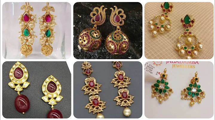 Stunning And Elegant Gold Gemstone And Zirconia Earrings With Kundan - DayDayNews