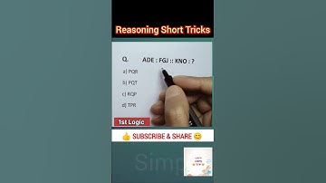 Analogy Reasoning Short Tricks | Analogy | Reasoning Tricks | Simple Easy 55M #ssc #rrbntpc #shorts