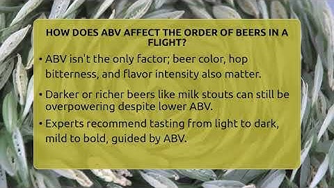 How Does ABV Affect The Order Of Beers In A Flight? - The Pint Guy