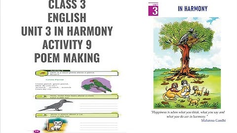 CLASS 3 ENGLISH UNIT 3 IN HARMONY ACTIVITY 9  EXPLANATION IN MALAYALAM POEM MAKING