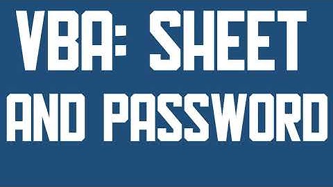 VBA Protect sheet with password
