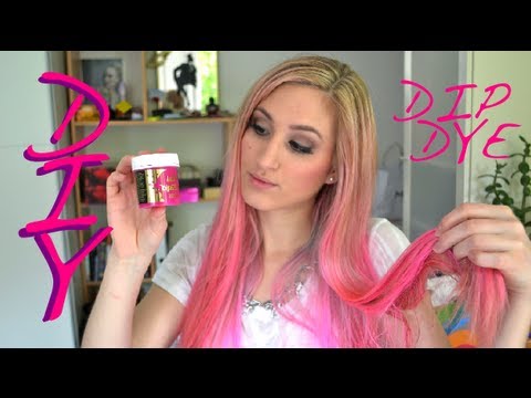 Diy Pink Dip Dye Haare Pink Farben Youtube