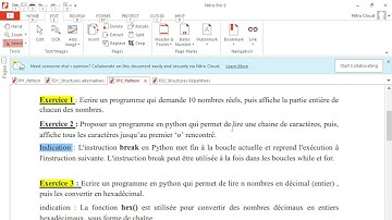 Python TP2/Exercice 2 : la boucle for chaine break