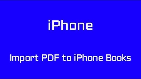 Import a PDF document into iPhone Books