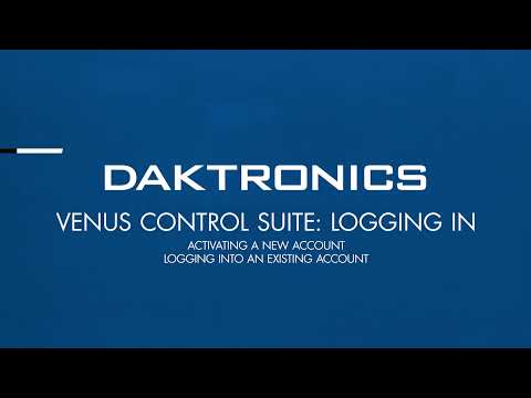 Venus Control Suite: Logging In