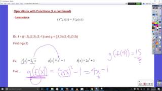Operations with Functions Part 2 - Compositions (2.4)