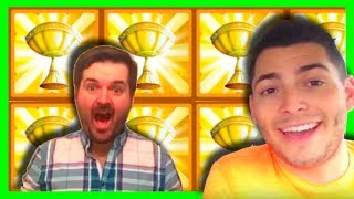HUGE WINS! I DEFEATED THE BLACK KNIGHT!! HOT AF WINS on Monty Python Slot Machine Bonuses!