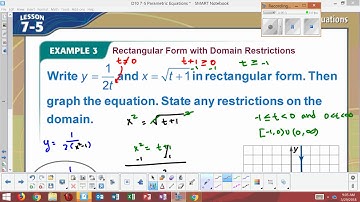 7-5 Example 3 Rectangular Form with Domain Restrictions