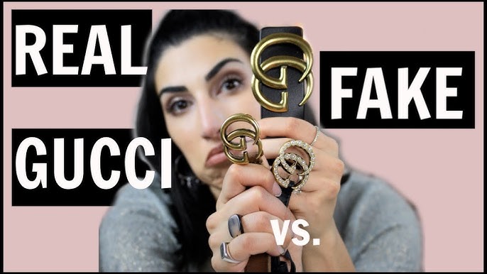 Step 2: Check the interior side of the belt – fake vs real “GUCCI” text