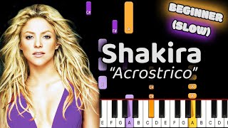 Shakira Acrostico Piano Tutorial! (Beginner) 50% SPEED