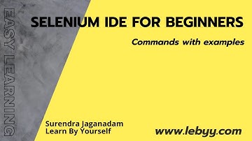 Selenium IDE commands with examples