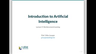 INFO8006 Lecture 9: Reinforcement Learning